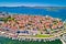 Biograd na Moru historic coastal town aerial view