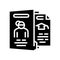 biography check and verification of candidates glyph icon vector illustration