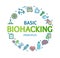 Biohacking Signs Round Design Template Thin Line Icon Concept. Vector