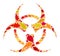 Biohazard Autumn Composition Icon with Fall Leaves
