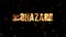 Biohazard. Burning text symbol in hot fire on black background