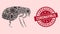 Biohazard Collage Flea Icon with Scratched Coronavirus Seal