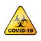 Biohazard coronavirus sign. No covid-19 sign