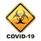 Biohazard coronavirus sign. No covid-19 sign