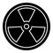 Biohazard - dangerous radiation icon, vector illustration, black sign on isolated background