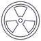 Biohazard,dangerous radiation vector line icon, sign, illustration on background, editable strokes