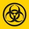 Biohazard dangerous sign isolated on yellow background. Vector illustration