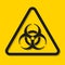 Biohazard dangerous sign isolated on yellow background. Vector illustration
