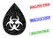 Biohazard Drop Triangle Icon and Distress Smallpox Virus Simple Stamp Seals