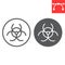 Biohazard line and glyph icon, biohazard symbol and ecology, toxic waste vector icon, vector graphics, editable stroke