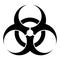 Biohazard modern website icon isolated on white background. Design for mobile app and ui