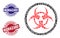 Biohazard Mosaic of Fractions with Biohazard Distress Seal Stamps