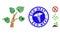 Biohazard Mosaic Plant Tree Icon with Healthcare Distress Eco Meat Seal
