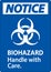 Biohazard Notice Label Biohazard, Handle With Care