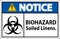 Biohazard Notice Label Biohazard Soiled Linens