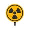 Biohazard radioactive icon flat isolated vector