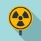 Biohazard radioactive icon, flat style