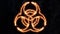 Biohazard sign, Electric discharges on the Biological hazard sign. Plasma on the badge. The sign has basis 29