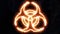 Biohazard sign, Electric discharges on the Biological hazard sign. Plasma on the badge. The sign has basis 31