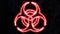 Biohazard sign, Electric discharges on the Biological hazard sign. Plasma on the badge. The sign has basis 9