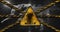 Biohazard sign over world map blazing in fire and flames 3D Rendering