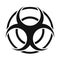 Biohazard sign round simple icon