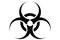 Biohazard sign on white background
