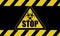 Biohazard signs triangles yellow black background