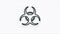 Biohazard symbol 3d icon isolated on white background. 4K