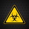 Biohazard symbol on dark background