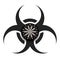 Biohazard symbol with dartboard