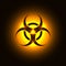 Biohazard symbol on orange glowing background