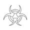 Biohazard vector line icon.