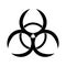 Biohazard warn symbol. Isolated chemical hazard icon. Biological danger warn. Radiation caution zone. Vector EPS 10