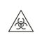 Biohazard warning icon vector. Line virus symbol isolated. Trend