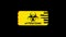 Biohazard warning makes glitch. Danger of contracting a virus. System crash. Motion graphics.