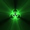 Biohazard warning sign green light flare