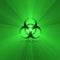 Biohazard warning sign green light flare