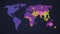 Biohazard warning on a world map background. Shows the increase of viruses around the world. Corona virus COVID-19, Chinese virus