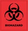 Biohazzard logo vector illustration isolated in red background