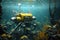 biohybrid robot in underwater exploration scene