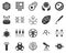 Bioinformatics. Bioengineering glyph icons set. Biotechnology for health, researching, materials creating. Molecular biology,