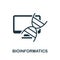 Bioinformatics icon. Monochrome sign from bioengineering collection. Creative Bioinformatics icon illustration for web