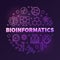 Bioinformatics vector round colorful outline illustration