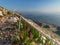 Biokovo mountain range. View from the top of Sveti Jure. Panorama of the Dinaric mountains in the morning. Beautiful landscape.