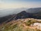 Biokovo mountain range. View from the top of Sveti Jure. Panorama of the Dinaric mountains in the morning. Beautiful landscape.