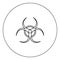 Biological danger icon black color in circle