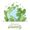 Biological diversity green animal planet card