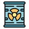 Biological station barrel icon vector flat