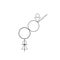 Biological symbols of male and female showing sexology. Thin black line on white background sexology icon or logo